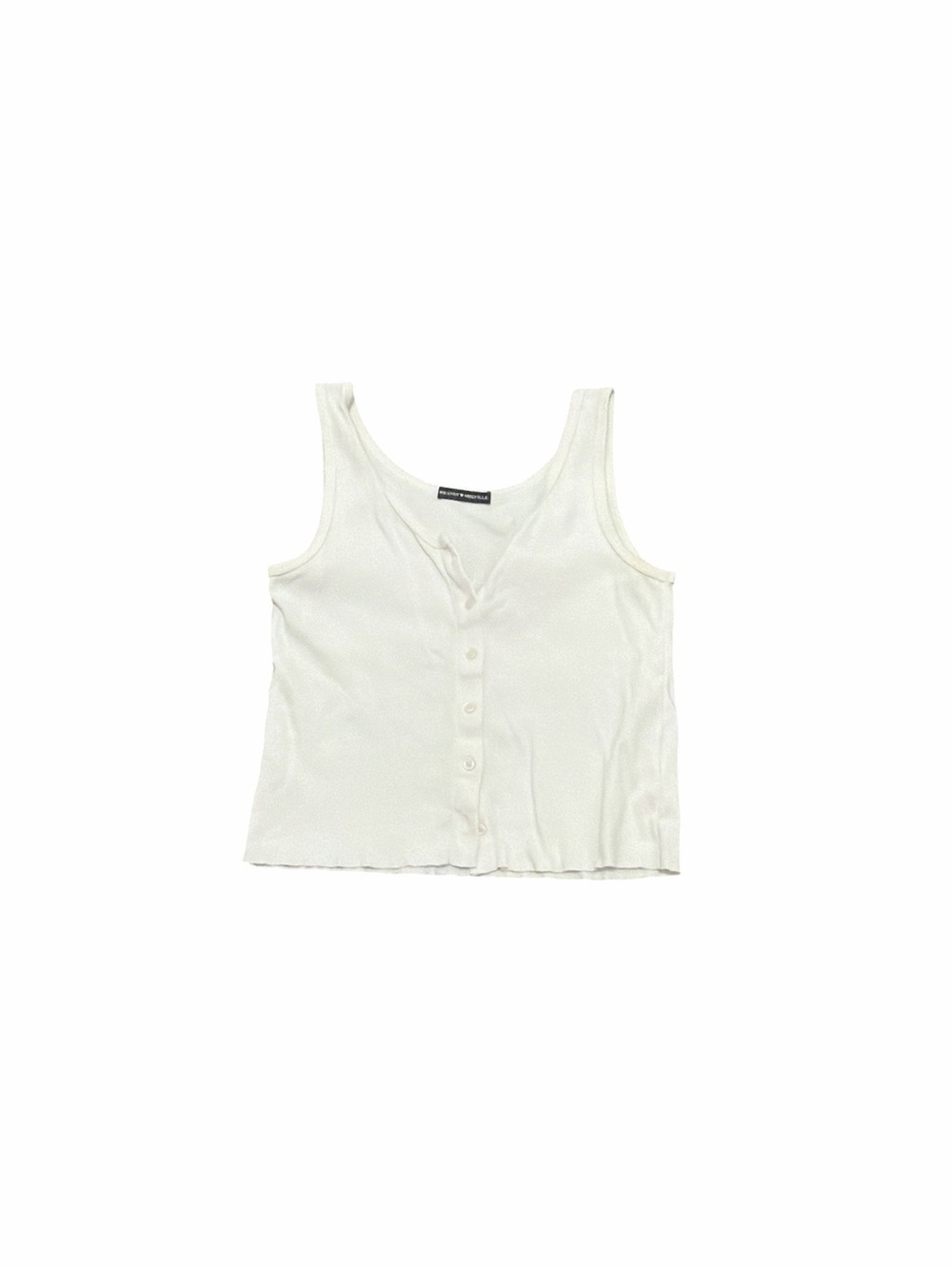 Brandy Melville White Button-Front Tank Top